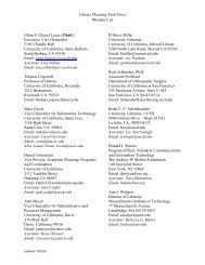 Library Planning Task Force Member List - University of California