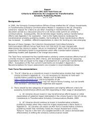 Criteria to Determine UC's Support for Transformative ... - UC Libraries