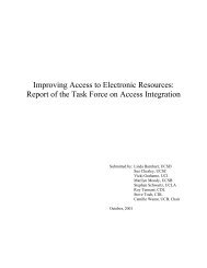 Improving Access to Electronic Resources - UC Libraries - University ...