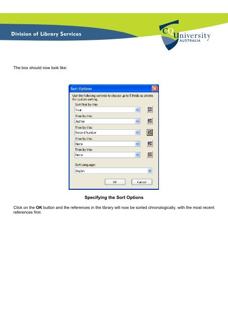 EndNote X3 - Sorting an EndNote library