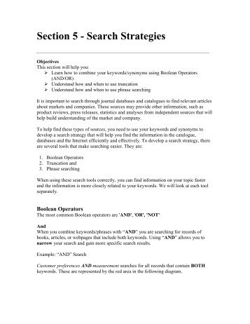 Section 5 - Search Strategies - Library