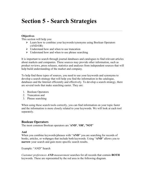 Section 5 - Search Strategies - Library