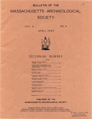Bulletin of the Massachusetts Archaeological Society, Vol. 10, No. 3 ...