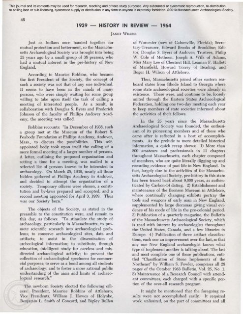 Bulletin of the Massachusetts Archaeological Society, Vol. 25, No. 3 ...