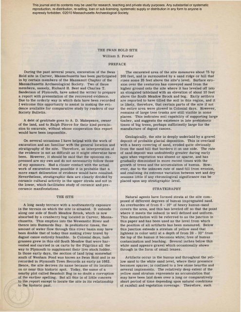 Bulletin of the Massachusetts Archaeological Society, Vol. 13, No. 2 ...