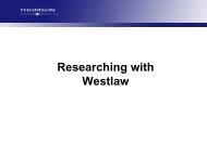 Researching with Westlaw - Library