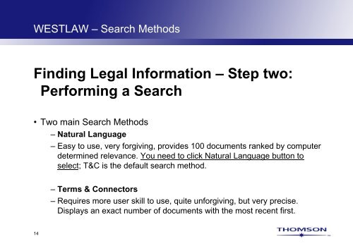 Researching with Westlaw - Library