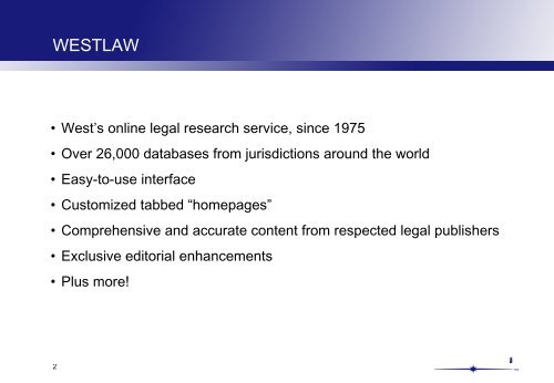 Researching with Westlaw - Library