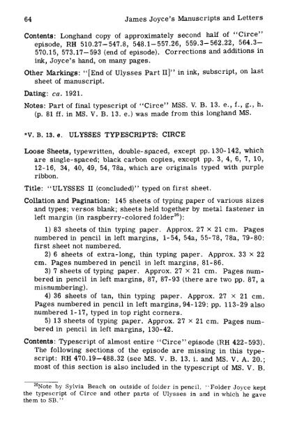 James Joyce's Manuscripts and Letters - University at Buffalo Libraries