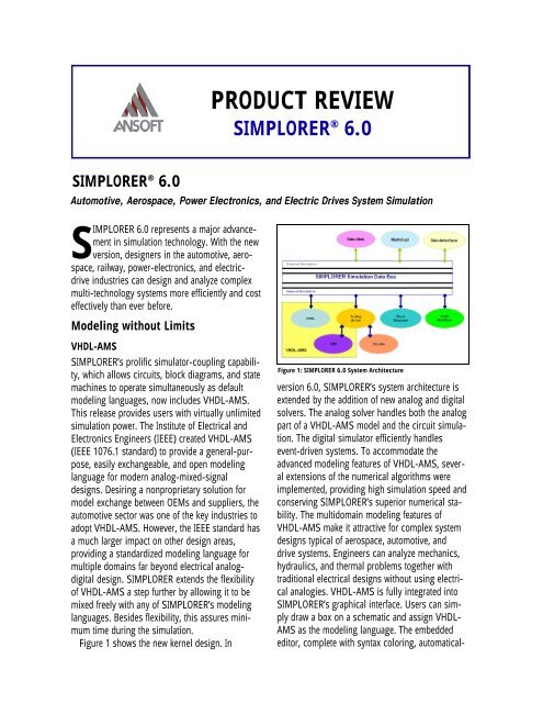 Simplorer 6.0 Product Preview
