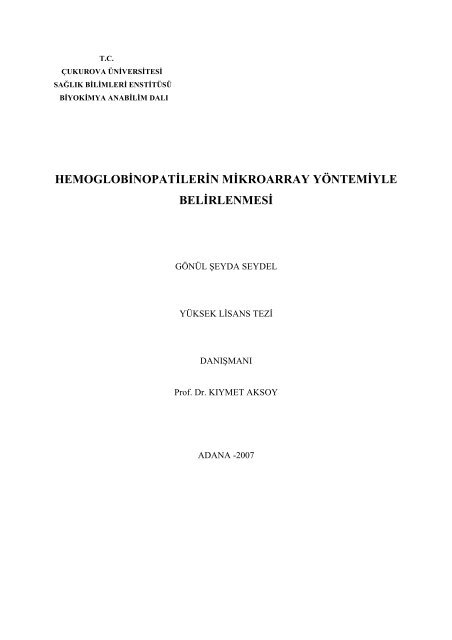 hemoglobinopatilerin mikroarray yöntemiyle belirlenmesi