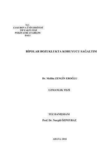 bipolar bozuklukta koruyucu sağaltım - Çukurova Üniversitesi