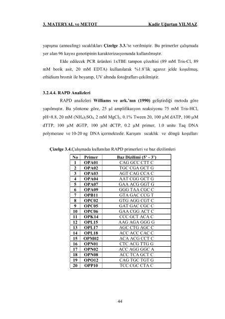 ÇUKUROVA ÜNİVERSİTESİ FEN BİLİMLERİ ENSTİTÜSÜ ...