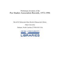 Poe Studies Association Records, 1972-1996 - Duke University ...