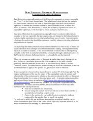 duke university copyright guidelines for - Duke University Libraries