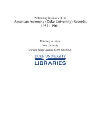 American Assembly - Duke University Libraries