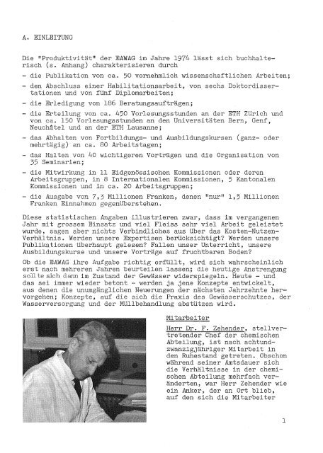 IIIMIJahresbericht 1974 - Eawag-Empa Library