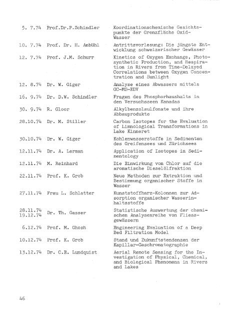 IIIMIJahresbericht 1974 - Eawag-Empa Library
