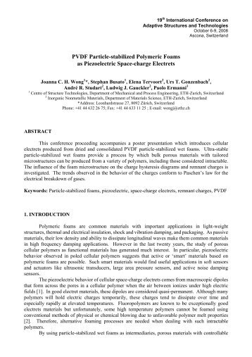 SESSION 1A FUNCTIONAL MATERIALS I - Eawag-Empa Library