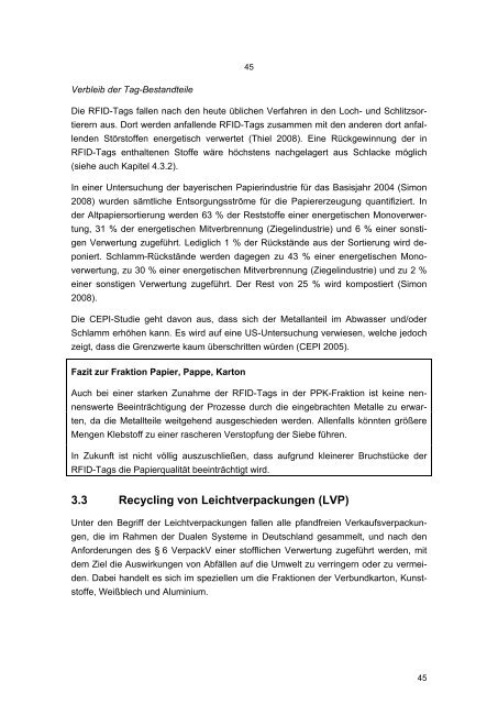 Texte 27/2009: Einfluss von RFID-Tags auf die Abfallentsorgung ...