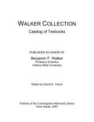 Walker Collection Catalog - Cunningham Memorial Library - Indiana ...