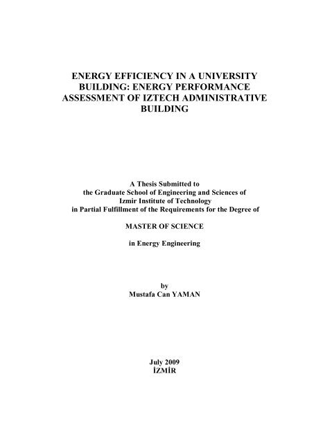 Thesis For Master Degree Buildings Performa