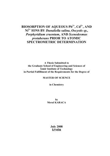 BIOSORPTION OF Pb2+, Cd2+, & Ni2+ FROM WATERS BY ...