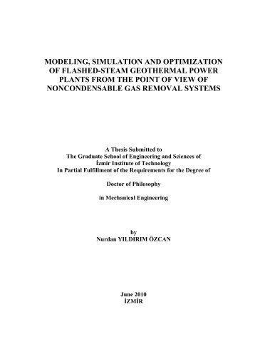 modeling, simulation and optimization of flashed-steam geothermal ...