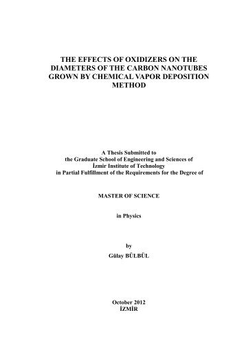 the effects of oxidizers on the diameters of the carbon nanotubes ...