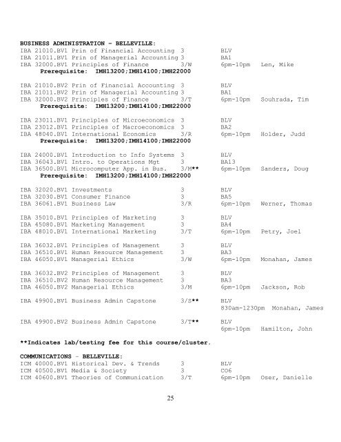 Schedule of Classes 2012 Summer Quarter Lindenwood College for ...