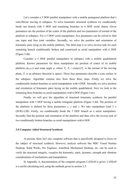 Kinematic and Dynamic Analysis of Spatial Six Degree of Freedom ...