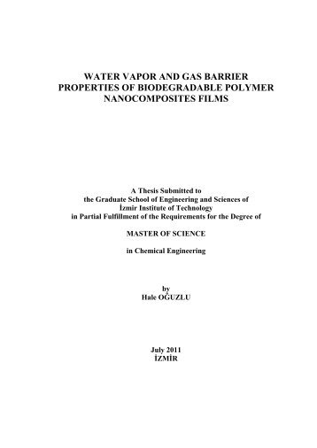 water vapor and gas barrier properties of biodegradable polymer ...