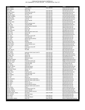 2010-2011 Faculty-Staff Directory.pdf - Library - Lindenwood ...