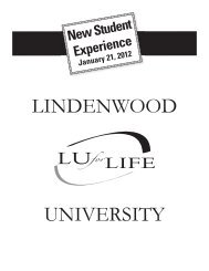 2012 FYE Student Program.pdf - Library - Lindenwood University
