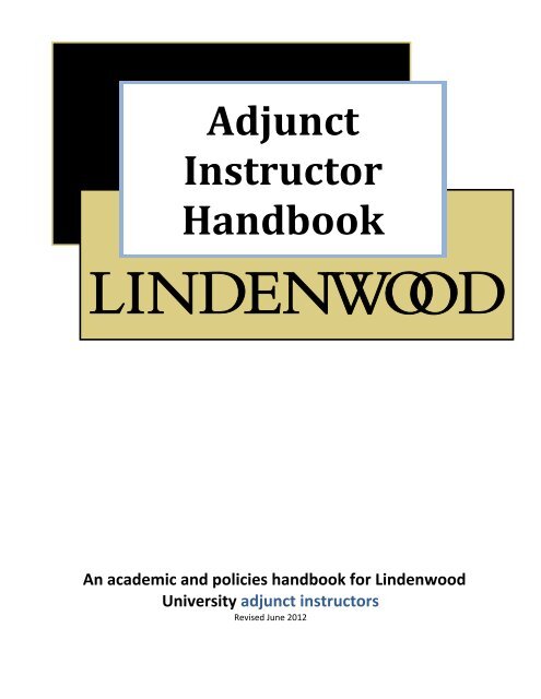 Adjunct Handbook June 2012.pdf - Library - Lindenwood University