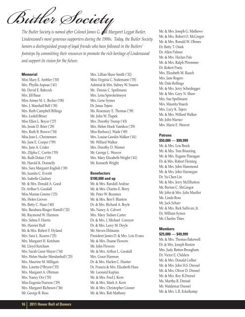 2011 Honor Roll of Donors.pdf - Library - Lindenwood University