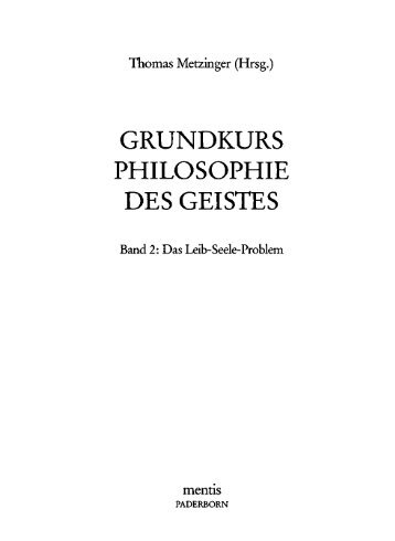 GRUNDKURS PHILOSOPHIE DES GEISTES - Bibliothek und ...