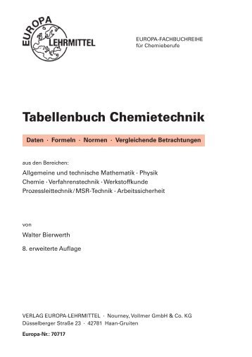 Tabellenbuch Chemietechnik