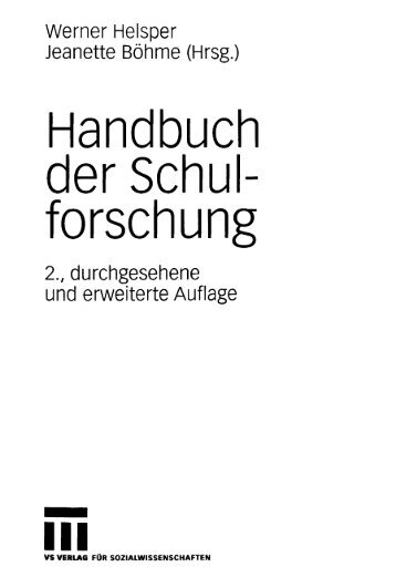 Handbuch der Schulforschung