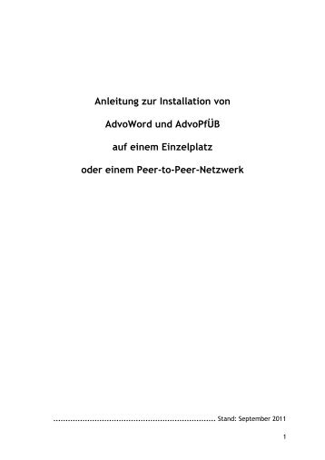 Anleitung zur Installation von AdvoWord und AdvoPfÜB ... - AnNoText