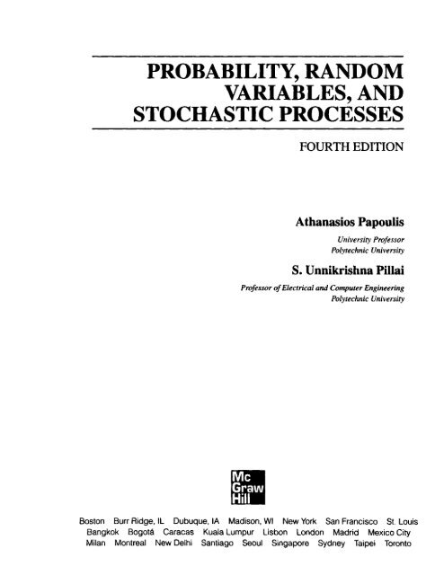 probability, random variables, and stochastic processes