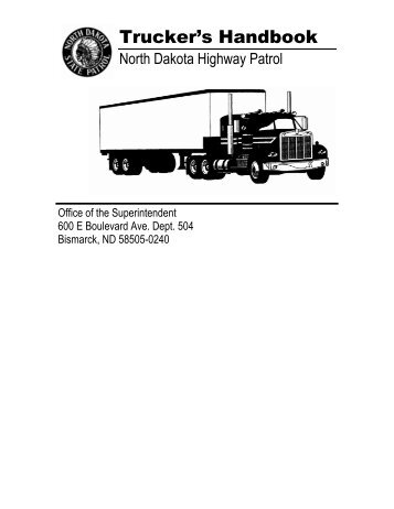 Trucker's Handbook - North Dakota State Library - State of North ...