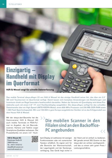 Einzigartig – Handheld mit Display im Querformat