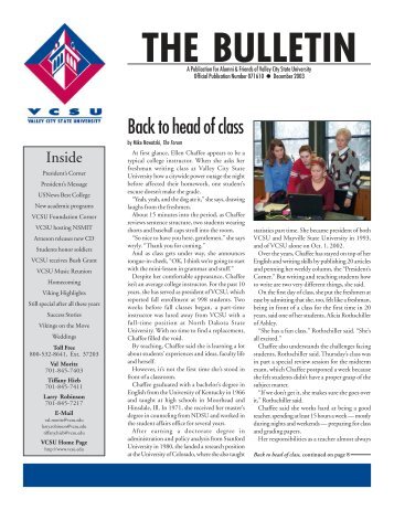 the bulletin 11-03.pmd - Valley City State University