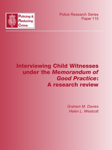 Interviewing Child Witnesses under the Memorandum of Good ...