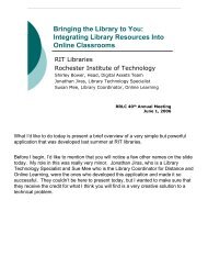Integrating Library Resources Into Online Classrooms - RIT Libraries ...