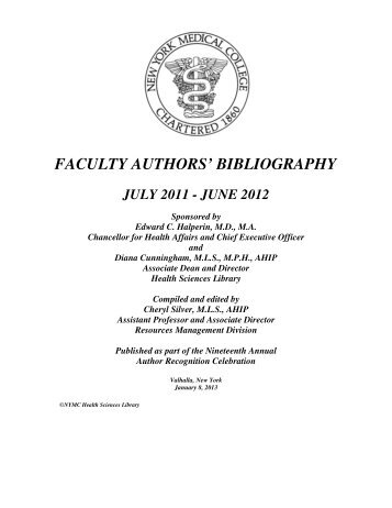 faculty authors' bibliography - Health Sciences Library - New York ...