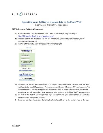 Exporting your RefWorks citation data to EndNote Web - RIT Libraries