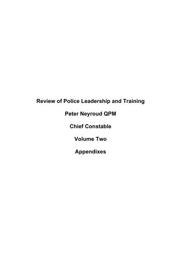 Review of Police Leadership and Training Peter Neyroud ... - Gov.uk