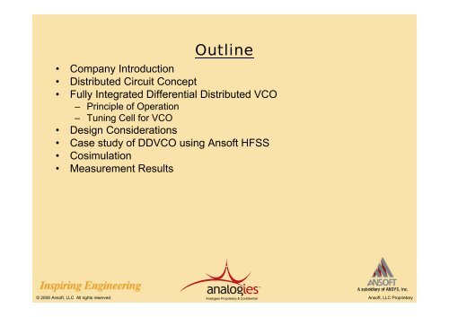 Fully Integrated Differential Distributed VCO using Ansoft IC Solution